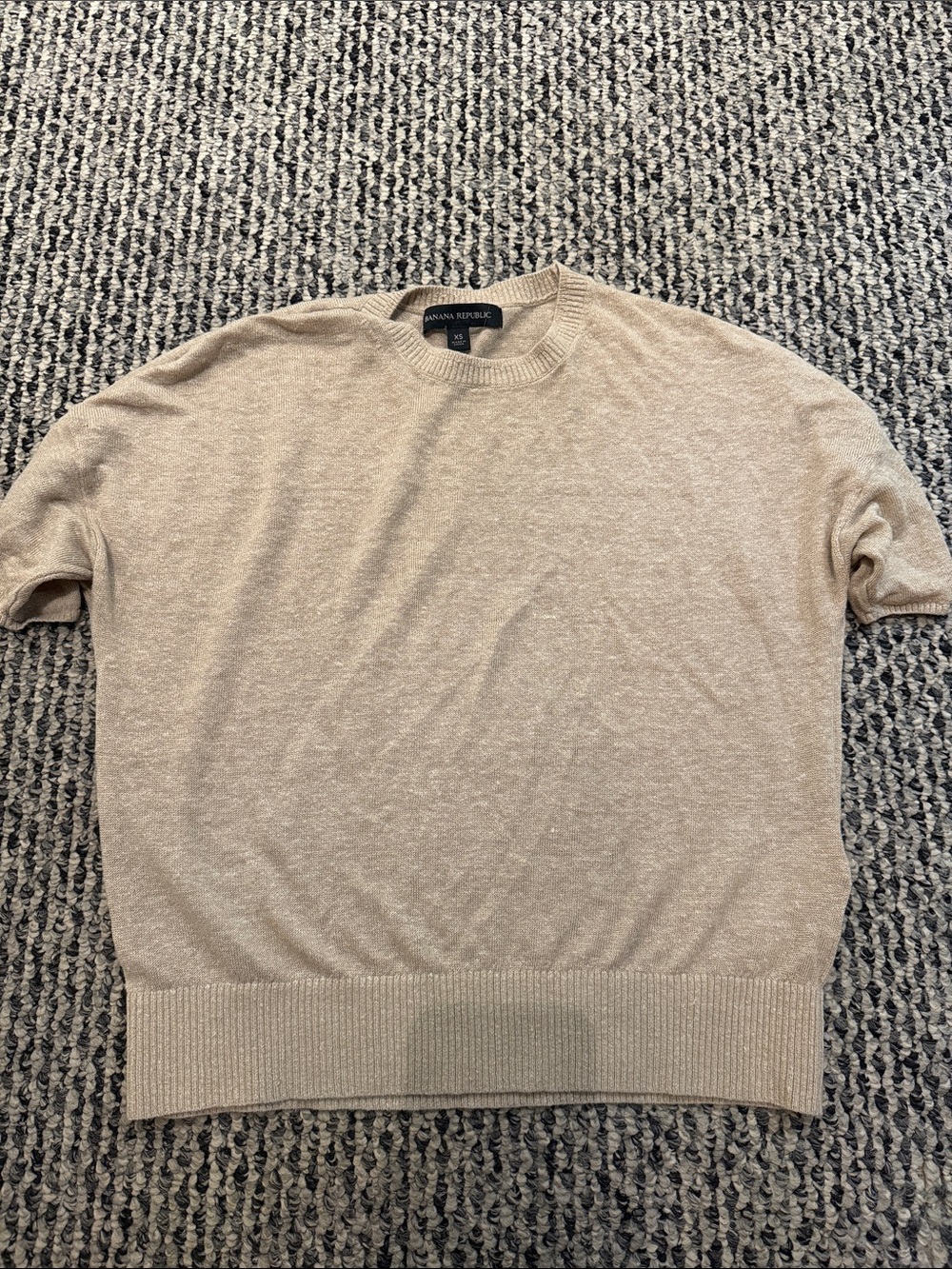 Banana Republic Women Crewneck Sweater in Light Beige Heather XS